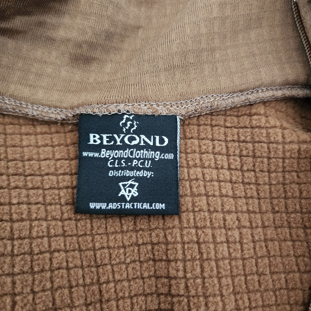 Beyond Clothing PCU Level 2 Grid Fleece Mens S Brown Excellent Quarter Zip Top - Picture 2 of 5